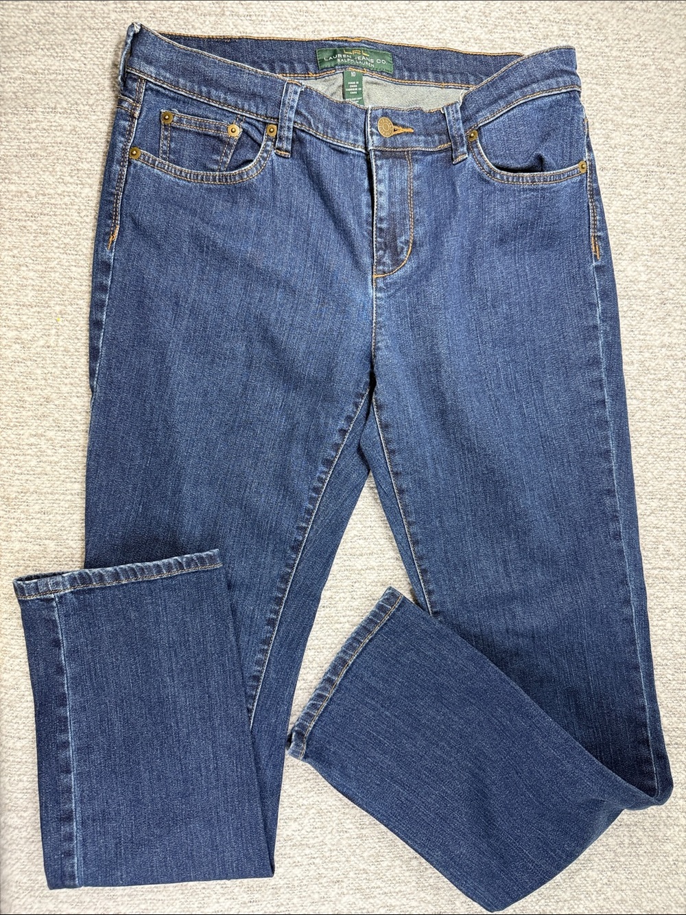 Ralph Lauren Green Co Women's Straight-Leg Jeans in Dark Blue Denim Size 10